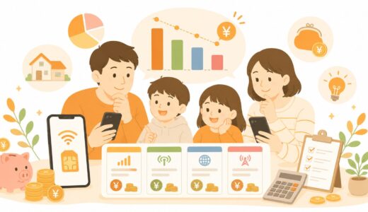家族4人のスマホ代はいくらが妥当？ドコモ・mineo・楽天モバイルで比較してみた